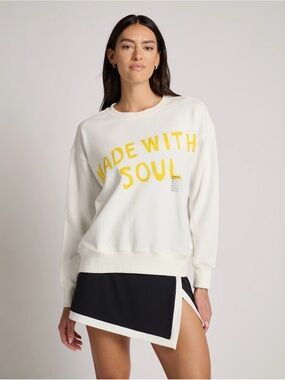 Kerri Rosenthal Made with Soul 100% Cotton Slouchy Sweatshirt Casual Size L